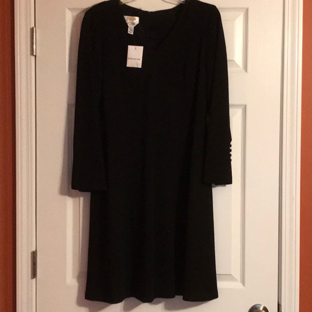 Talbots Black 100% Merino Wool Dress NWT